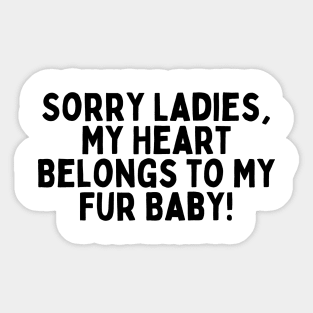 Sorry Ladies, My Heart Belongs to My Fur Baby! Sticker
